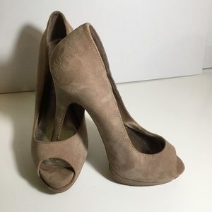 Steve Madden “Disobey” Suede Peep Toe Heels - 8M